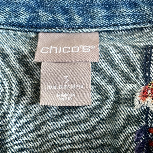 Chico’s Embroidered Denim Jacket - Picture 11 of 16